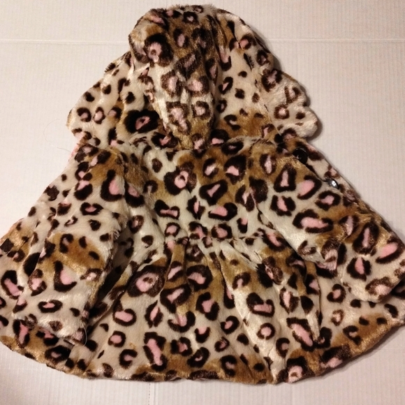 Pistachio Girl Faux Fur Leopard Print Winter  Coat Size 12M NWOT MAKE AN OFFER!! - Picture 2 of 4